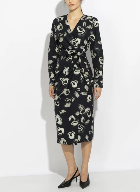 Рокля с принт Max Mara Mxmdiadema — снимка 4