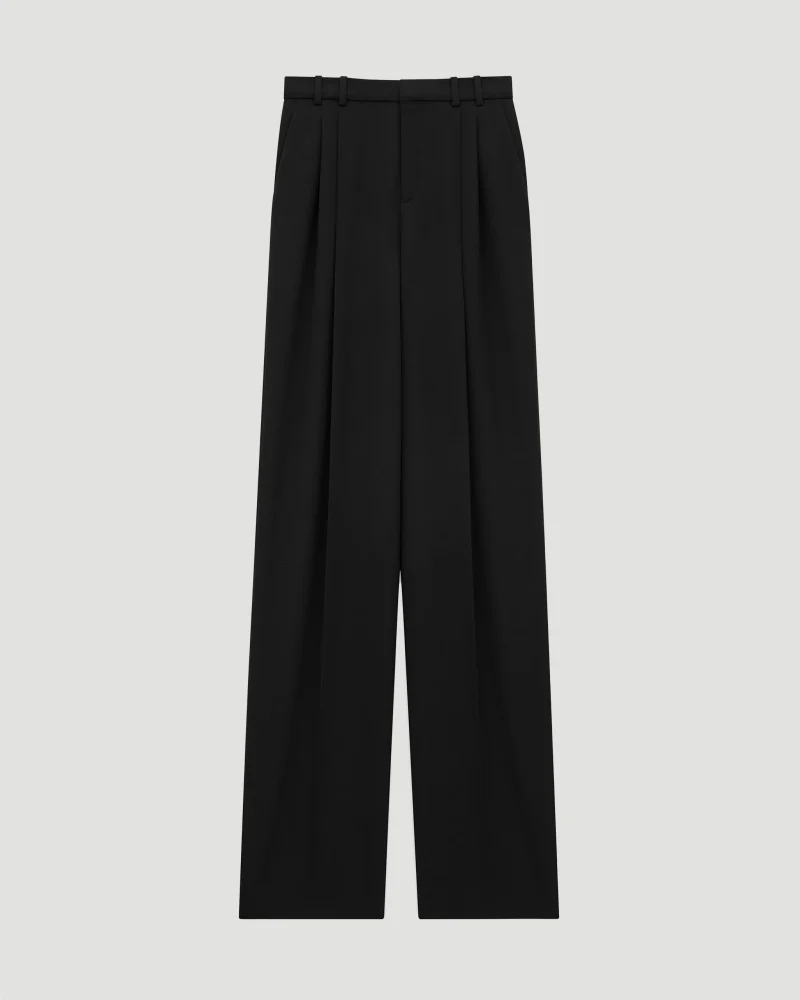 Wide-Leg Pants in Grain de Poudre