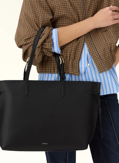 Кожена 'Tote' чанта Furla Ava Nero Nero L — снимка 3