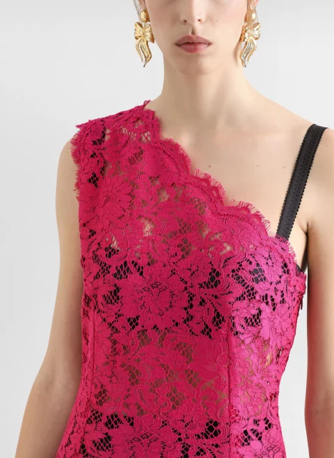 Мини рокля от дантела 'One-shoulder' Dolce&Gabbana — снимка 2