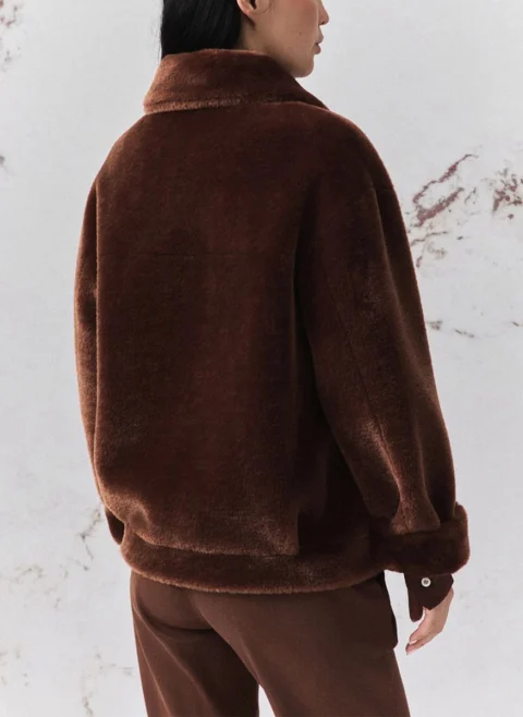 Яке от еко косъм 'Cocoon fit' Marella Mllnuvole — снимка 3