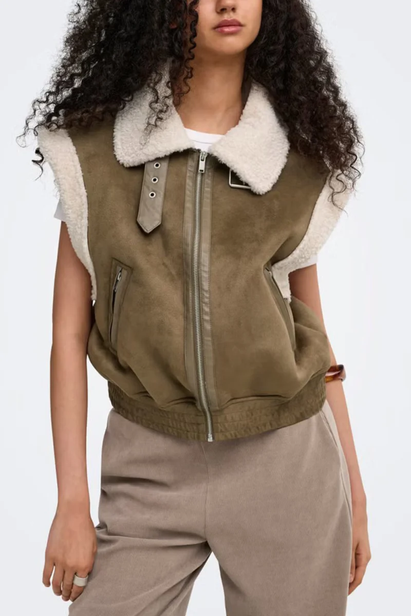 Яке Onlzen Bonded Waistcoat 15374150 18-0928 TCX sepia — снимка 2