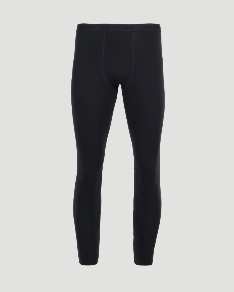 Under Leggings in Black Stretch Cotton