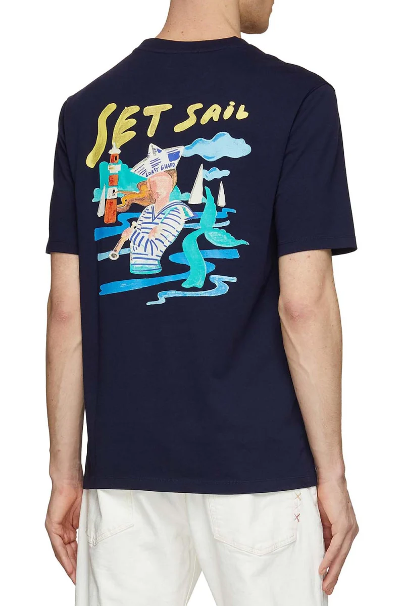 T-Shirt Front Back Sailor Artwork 175569 SC6865 navy blue — снимка 2