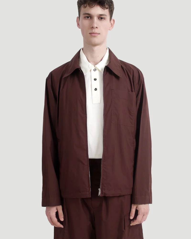 Resin-Coated Jacket in Burgundy — снимка 2