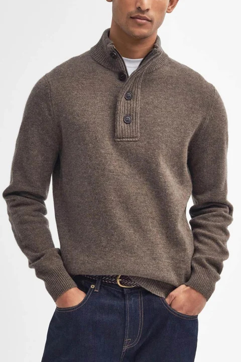 Плетено Essential Patch Half Zip Knitted Jumper MKN0585 st71 dark stone — снимка 2