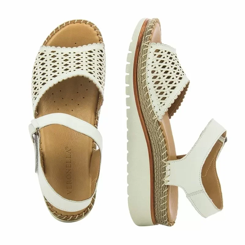 Дамски Сандали Комфорт VERONELLA – 030-148-0708 OFF WHITE — снимка 4