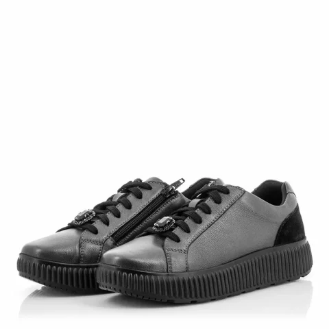 Дамски Сникърс GEOX – D46XFG D GRAISY DK GREY/BLACK — снимка 3