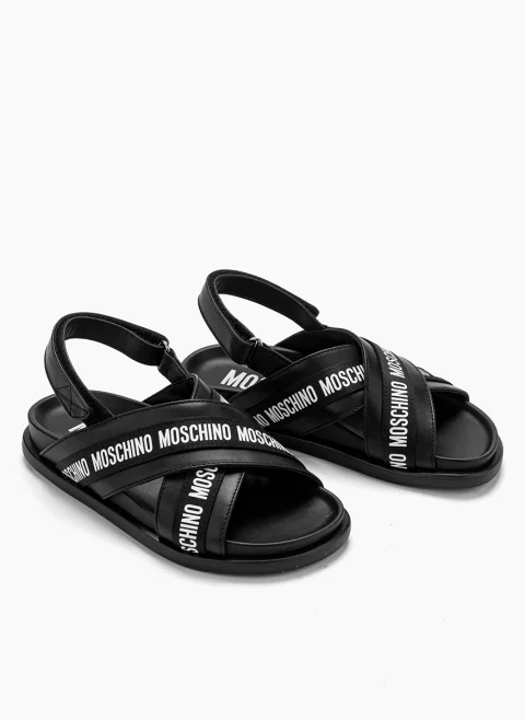 Сандали с лого принт Moschino Kids — снимка 2