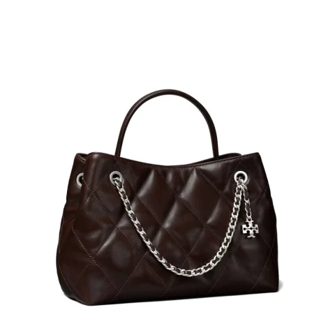 Дамска кафява чанта SMALL FLEMING CARRYALL TORY BURCH — снимка 8