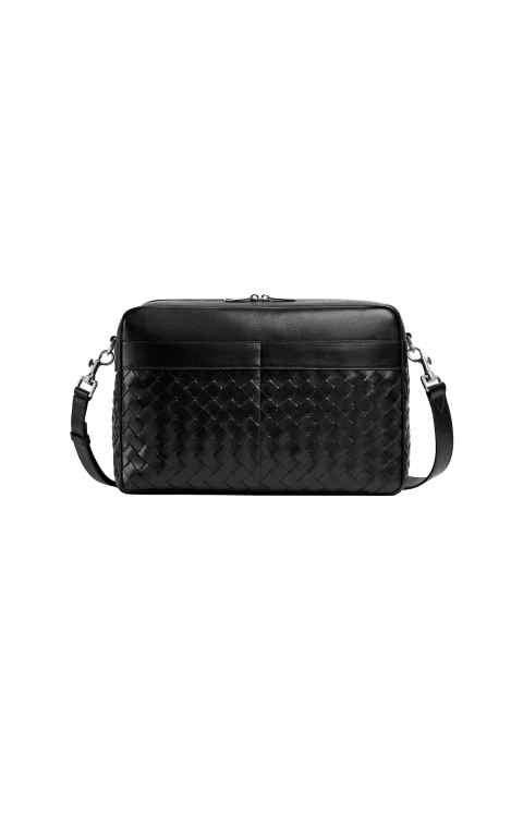 Black Intrecciato Camera Bag