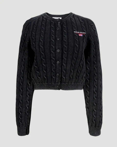 Organic Cotton Cable-Knit Cropped Cardigan