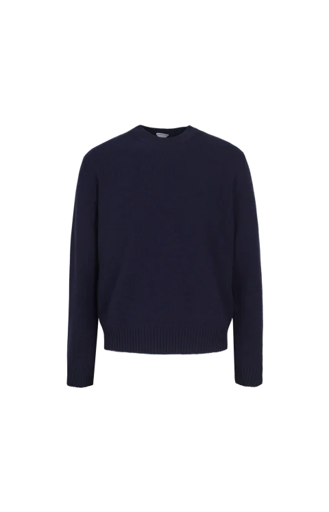 Cashmere Blend Sweater with Intrecciato Logo Patch in Night