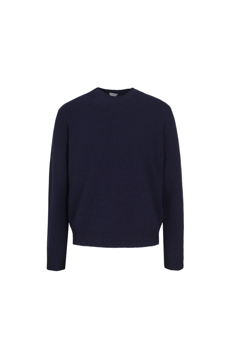 Cashmere Blend Sweater with Intrecciato Logo Patch in Night