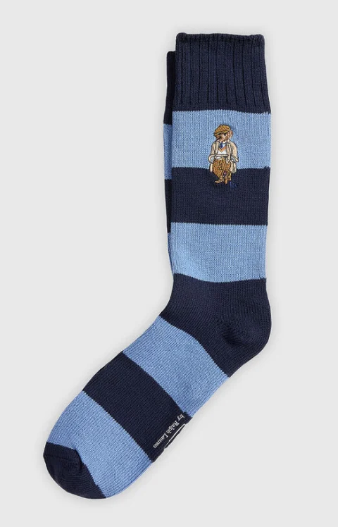 Раирани чорапи от вълнен бленд Polo Bear
