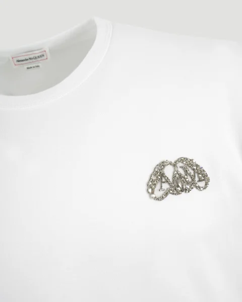 Crystal Logo T-Shirt in White — снимка 3