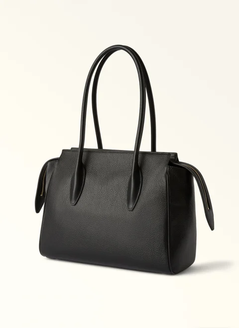 Кожена чанта Furla Ambra Nero — снимка 2