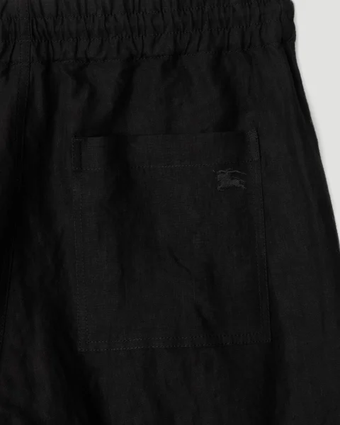 Linen Trousers in Black — снимка 2