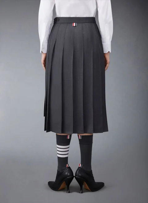 Асиметрична пола 'Twill Pleated' Thom Browne — снимка 4