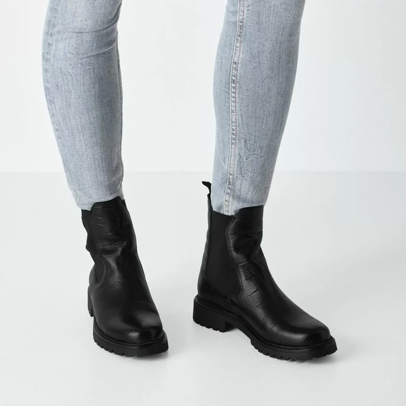 Дамски Равни Боти TAMARIS – 1-25427-41-028 BLACK CROCO — снимка 7