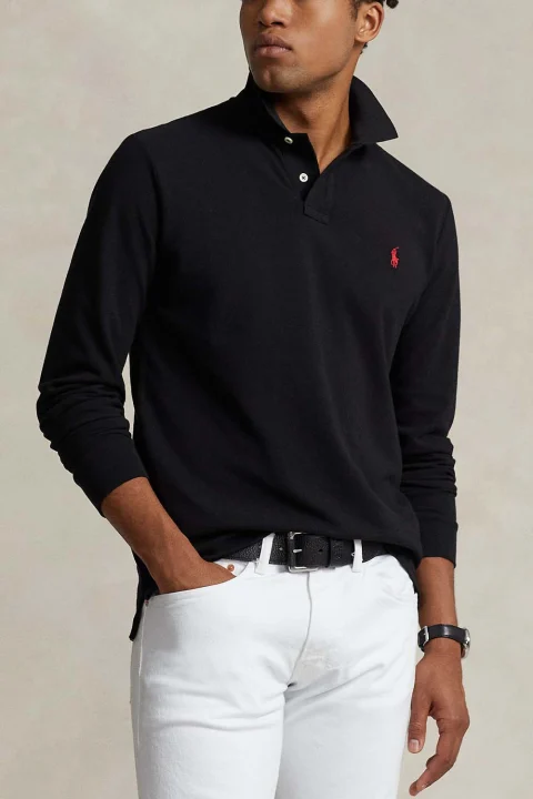 Polo Lskccmslm2-Long Sleeve 710680790045 001 black — снимка 2