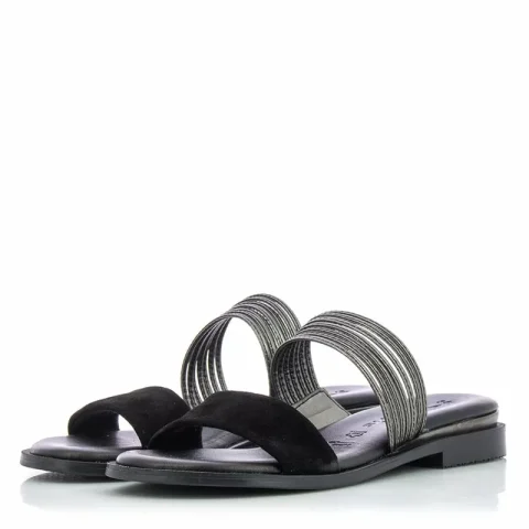 Дамски Равни Чехли TAMARIS – 1-1-27111-20 094 BLACK/PEWTER — снимка 3