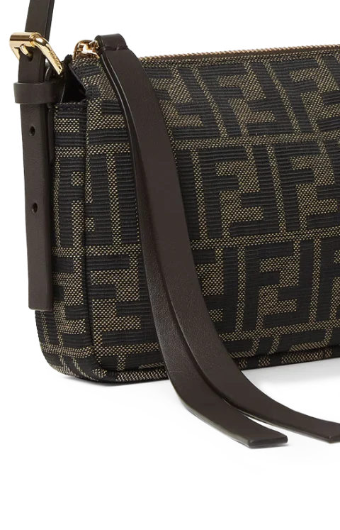 Zip Top Small Bag in FF Zucca Jacquard Fabric — снимка 4