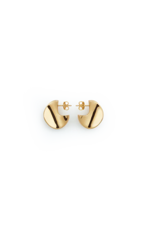 Small Disc Earrings in Yellow Gold