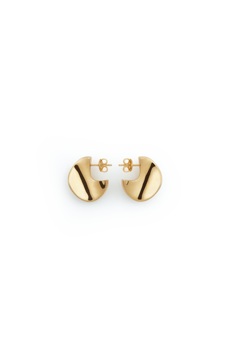 Small Disc Earrings in Yellow Gold