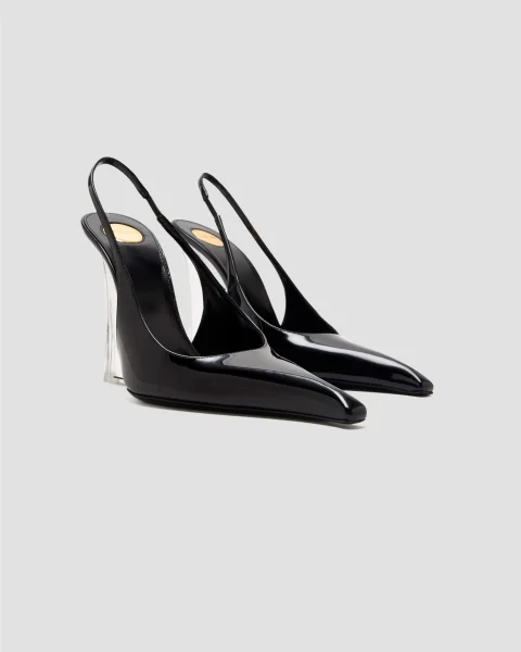 Miller Wedges in Black Glazed Leather — снимка 2