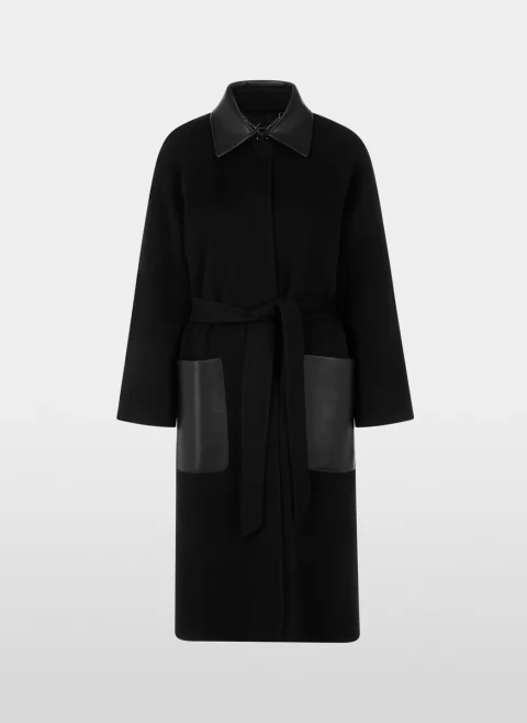 Палто от вълна с кожени детайли Marc Cain Collections — снимка 7