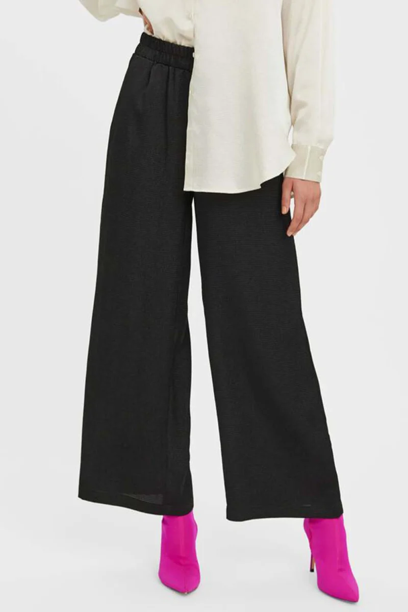 Панталони Vmsabi Hw Wide Pants Wvn Noos 10274407 C-N10 Black — снимка 2