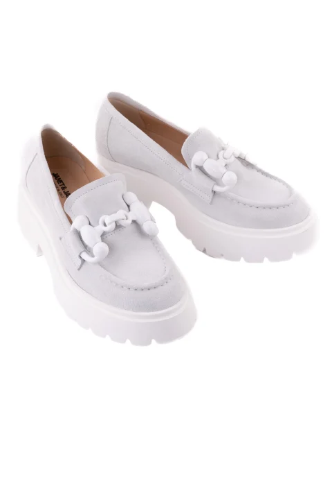Loafers Janet&Janet Scarpa Susan 03101 Bianco/Bianco F287 — снимка 2