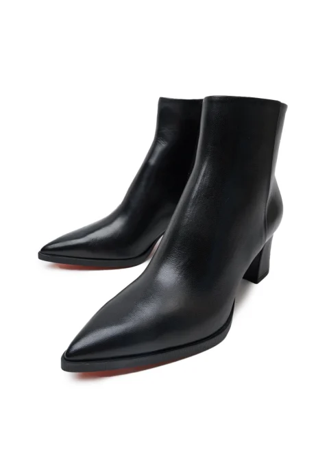 Боти от естествена кожа с ток Santoni — снимка 6