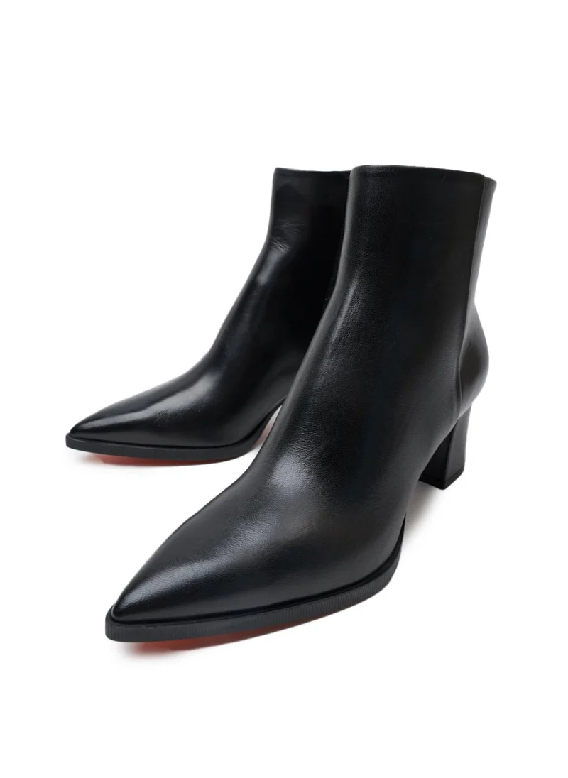 Боти от естествена кожа с ток Santoni — снимка 6
