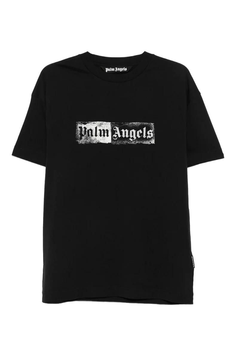 T-Shirt Stamp Logo Regular PAMAA001JR005-1003 black-off white