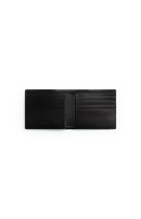 Intrecciato Bi-Fold Wallet in Black — снимка 2