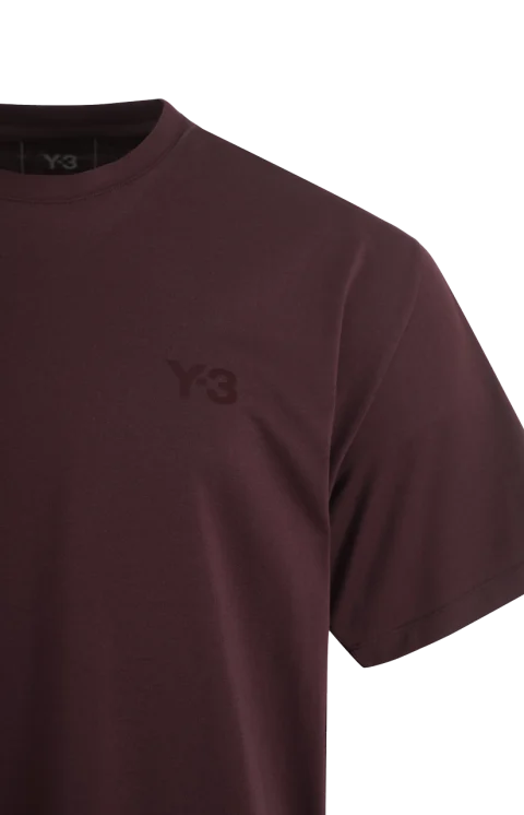 Y-3 Regular Short Sleeve T-Shirt in Burgundy — снимка 2