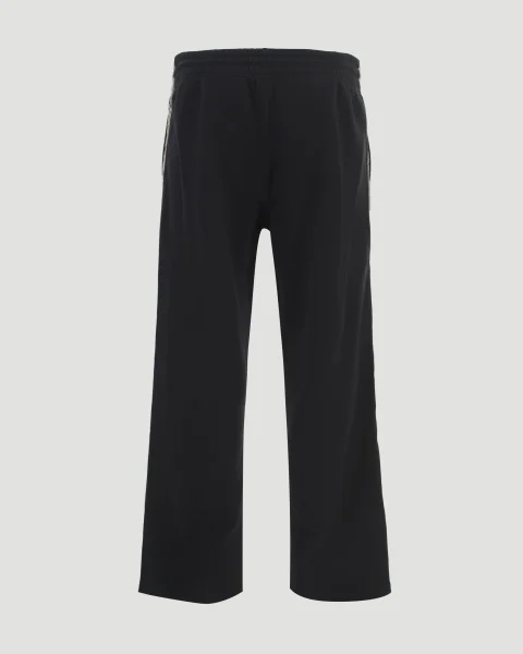Check Trim Cotton Track Pants in Black — снимка 2
