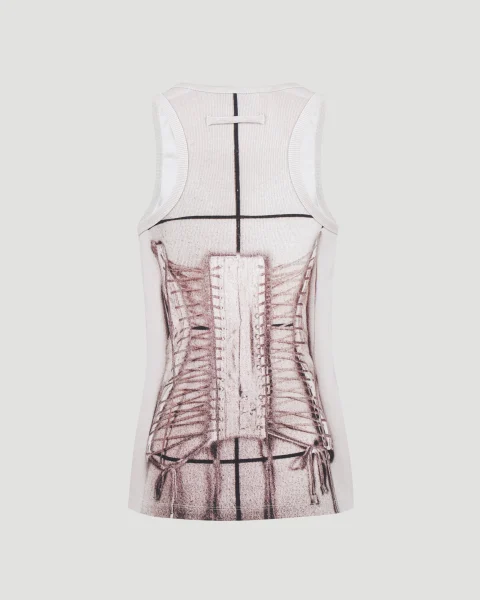 Printed Ribbed Top — снимка 3