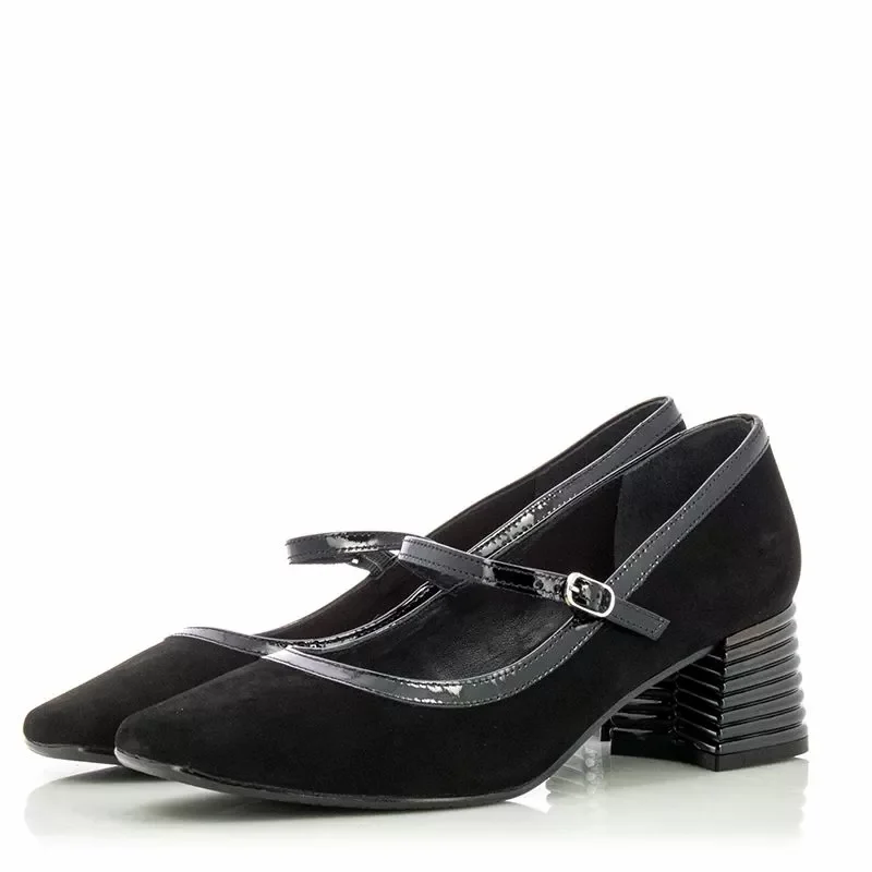 Токчета DONNA ITALIANA – 11343-610-860 NOBUK BLACK MB — снимка 2