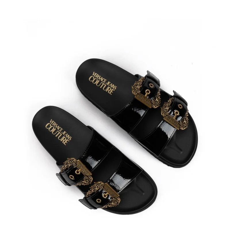 Дамски черни чехли VERSACE JEANS — снимка 6