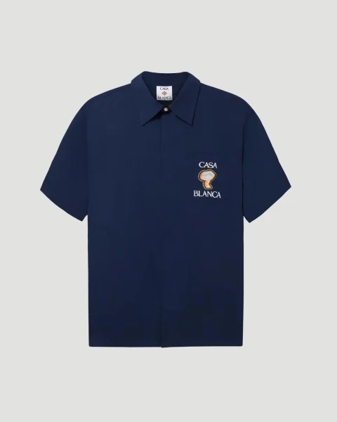 Rainbow Mushroom Shirt in Navy