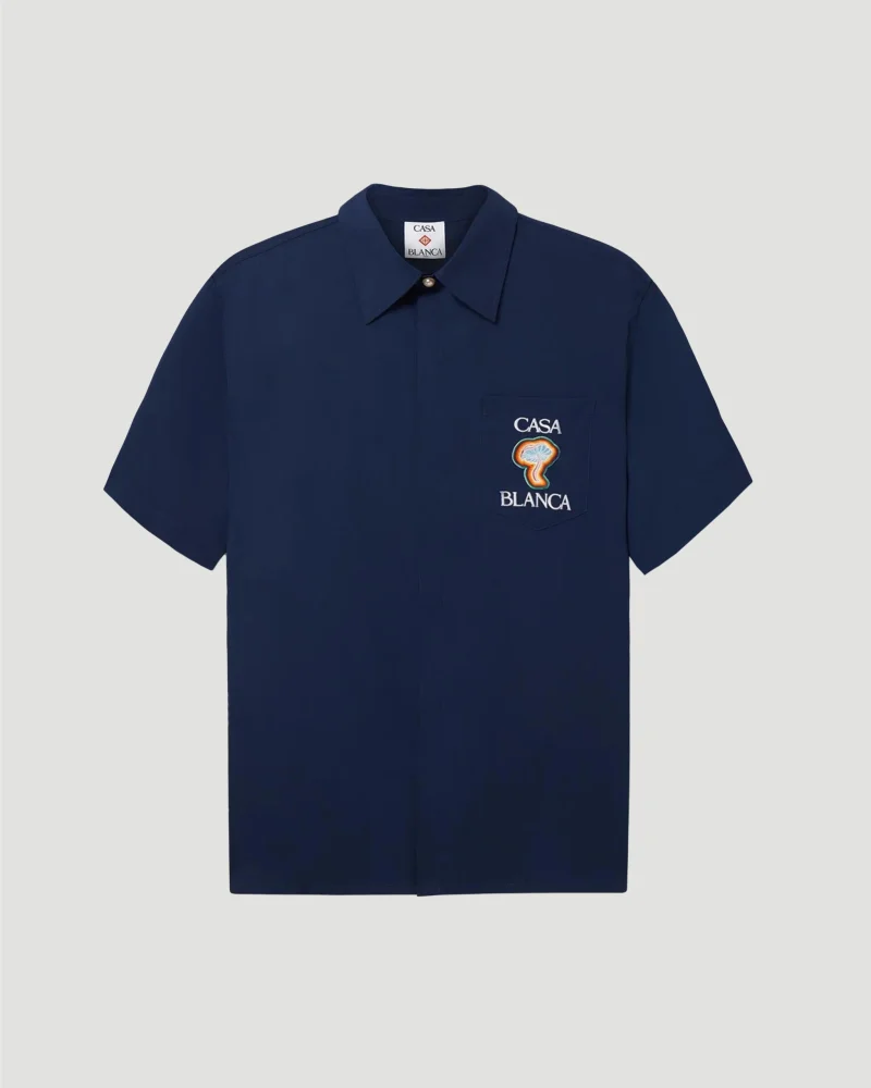 Rainbow Mushroom Shirt in Navy