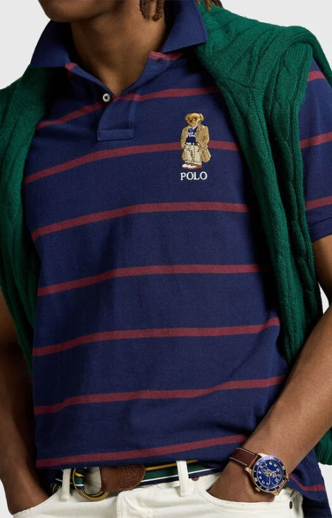 Раиран поло-шърт Polo Bear — снимка 4