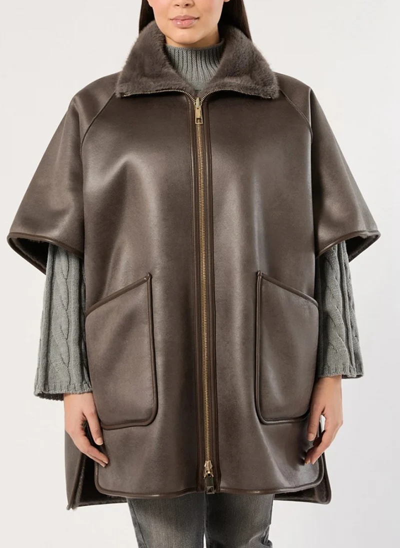 Двулицево яке 'Cape cut' Marina Rinaldi Mrsspuma — снимка 2