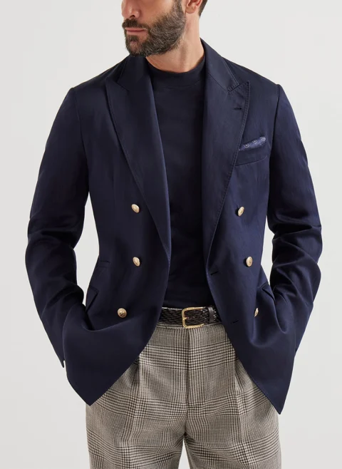 Двуредно сако от коприна Brunello Cucinelli — снимка 4