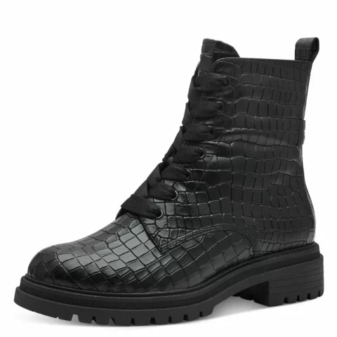 Дамски Кубинки TAMARIS – 1-25208-43-028 BLACK CROCO — снимка 3