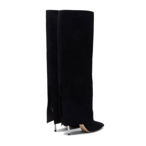 Дамски черни ботуши с ток "Blade" Casadei — снимка 8