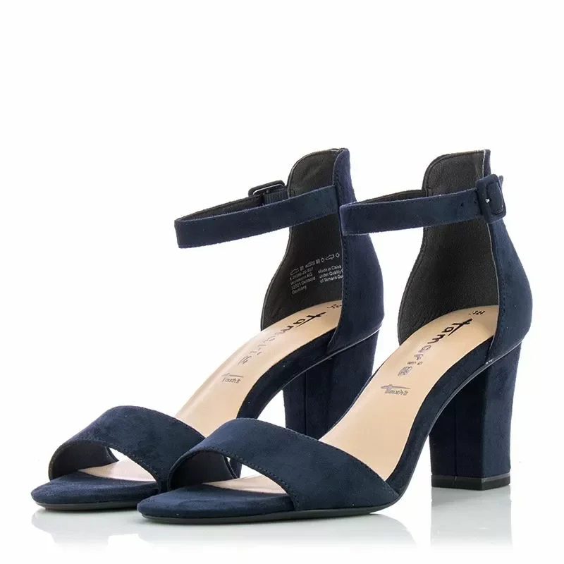 Дамски Сандали На Ток TAMARIS – 1-1-28396-20 807 NAVY SUEDE — снимка 3